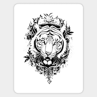 Tiger Wild Animal Nature Illustration Art Tattoo Magnet